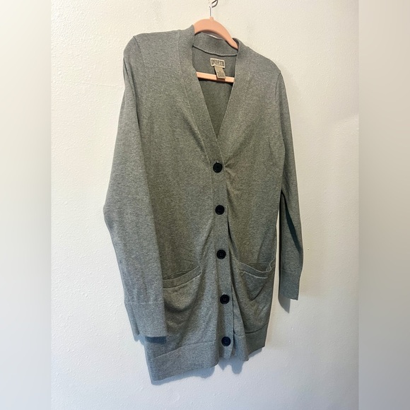 Duluth Trading V-Neck Grey Button-Down Cardigan - Small - Picture 5 of 9